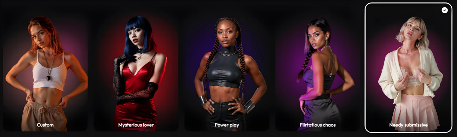 Joi AI Character Customization- Selecting Personality