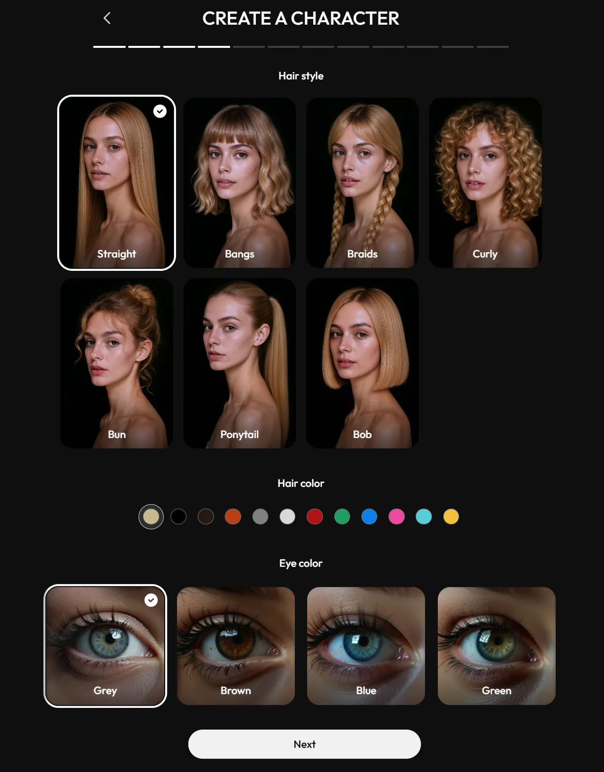 Joi AI Character Facial Features Customization