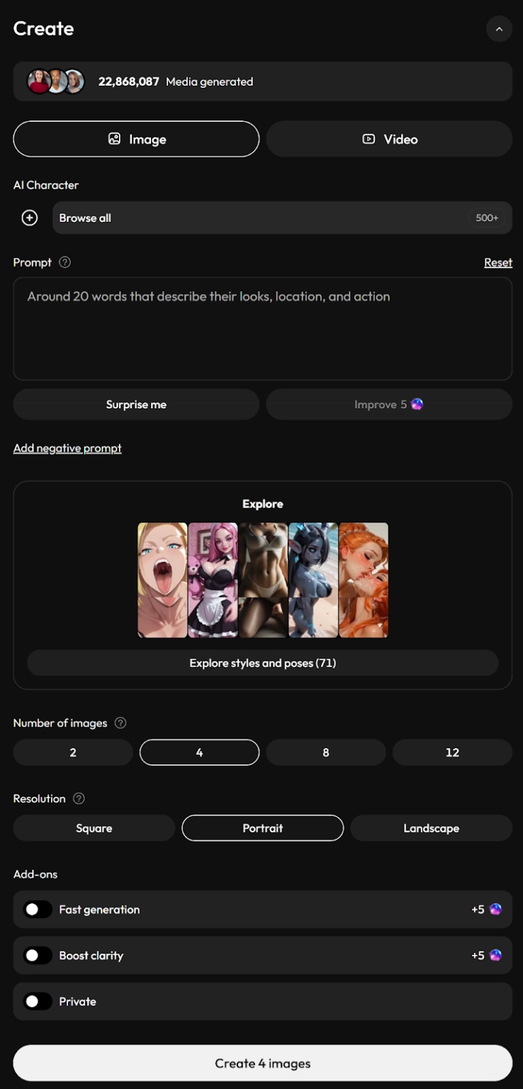 Joi AI- Image Generator Feature